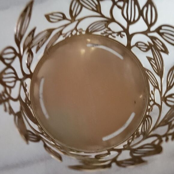 Bath & Body Works Gold Vine Leaf 3-Wick Candle Holder Sleeve - Picture 2 of 7